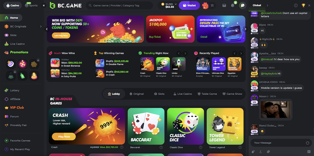 استمتع بتجربة لعبة الطيار على BC.GAME