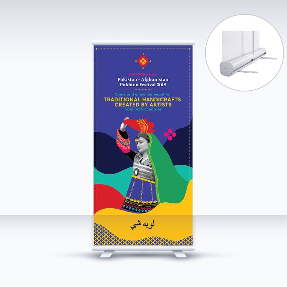 Chân Standee cuốn nhôm thường 0.8 x 2m